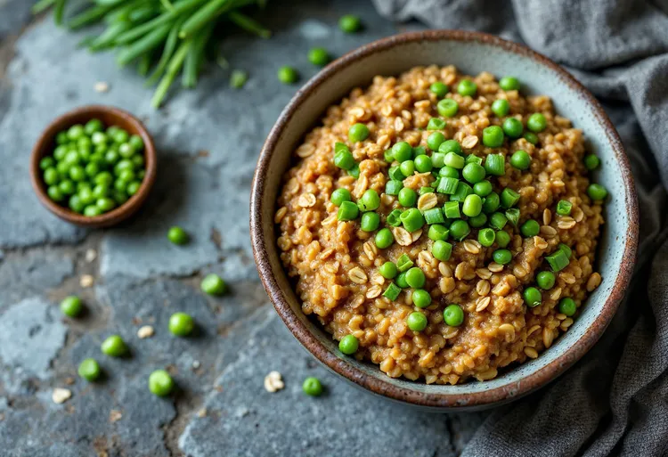 Soy oatmeal with peas