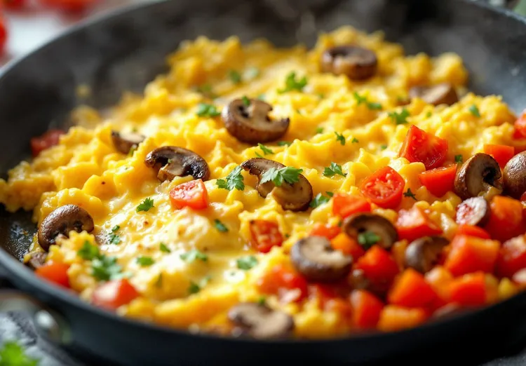 Veggie-loaded scrambled eggs