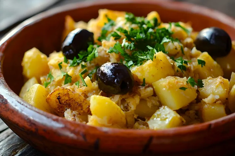 Skillet potatoes with olives and lemon