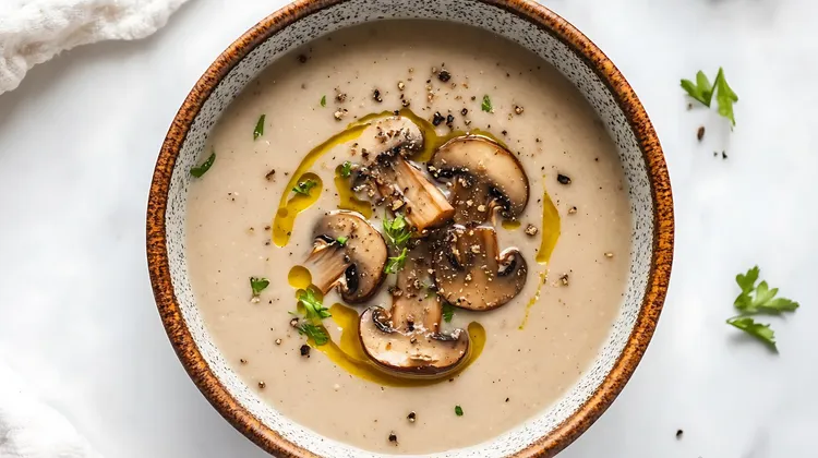 Slow cooked mushroom soup