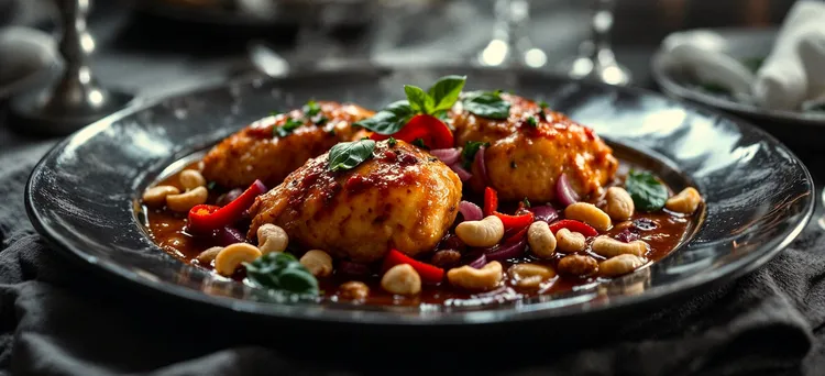 Slow cooker sticky cashew nut chicken