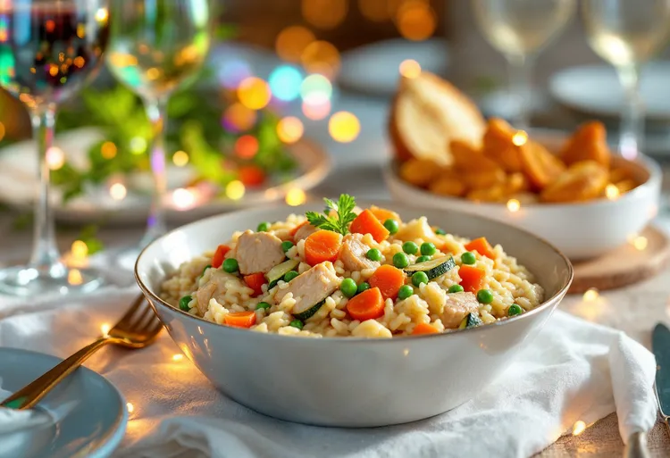 Smoked chicken risotto