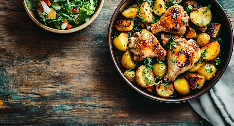 Spanish chicken and crispy potatoes