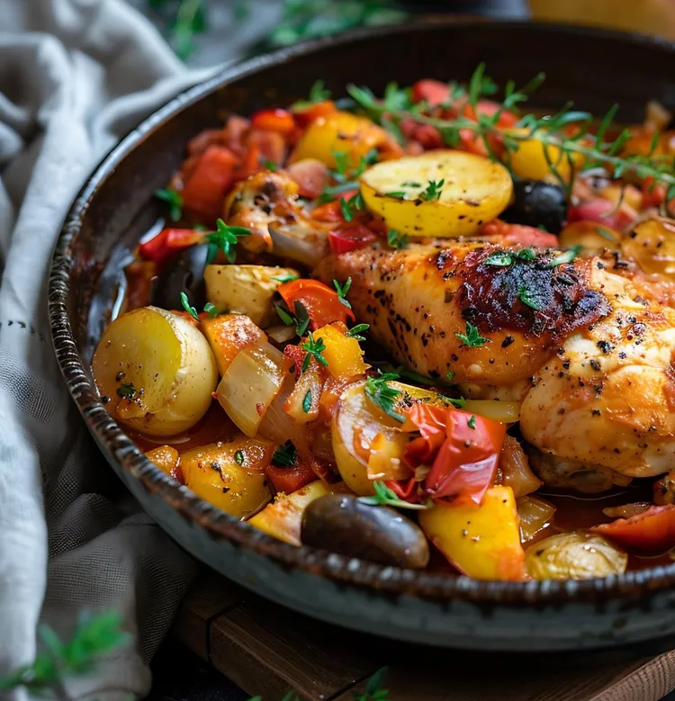 Spanish chicken bake