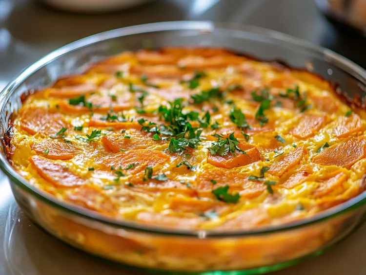 Spiced roast pumpkin frittata with feta cheese