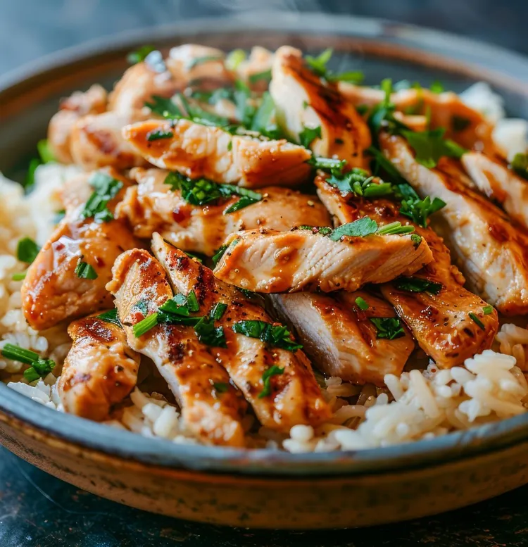 Basil-lemon chicken with garlic and red pepper