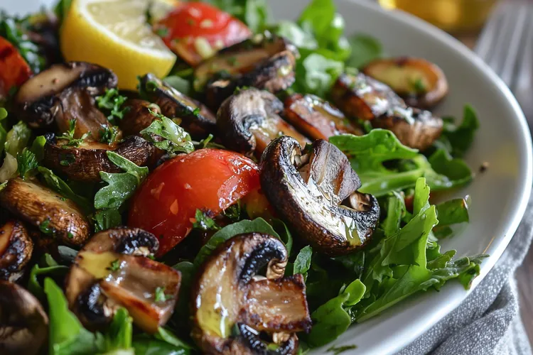 Spicy mushroom and tomato salad