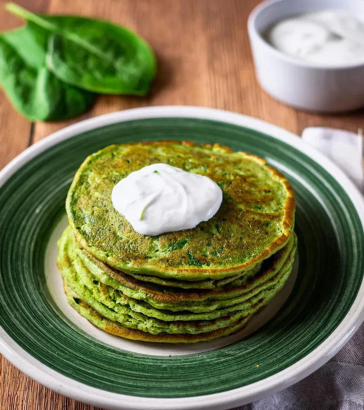 Spinach and feta pancakes