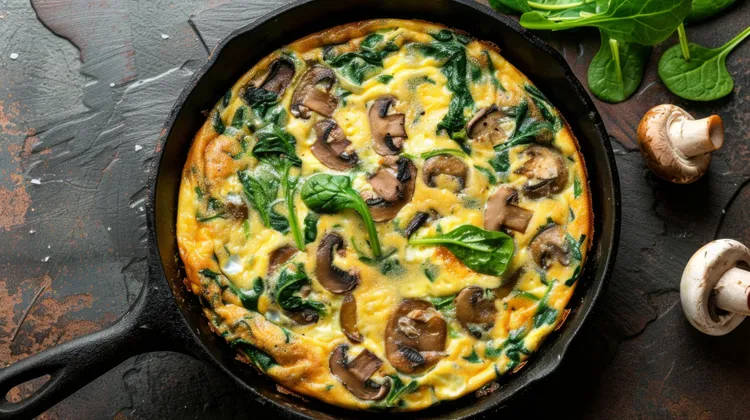 Spinach and mushroom breakfast scramble