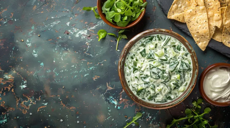 Spinach & cumin raita