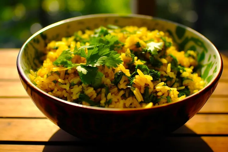 Spinach pilaf