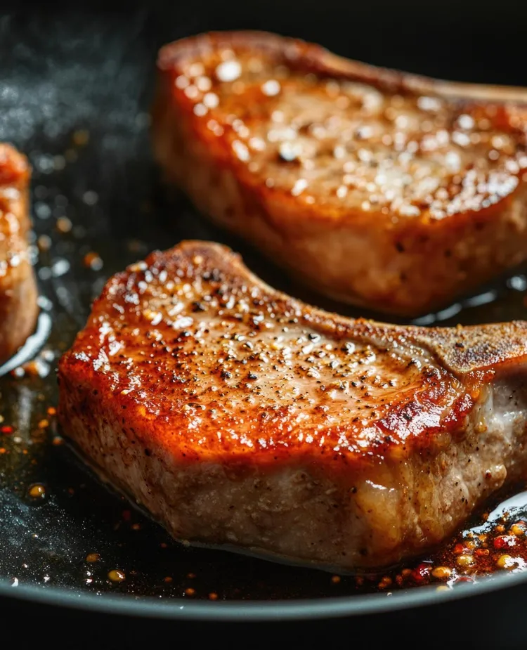 Sticky pork chops