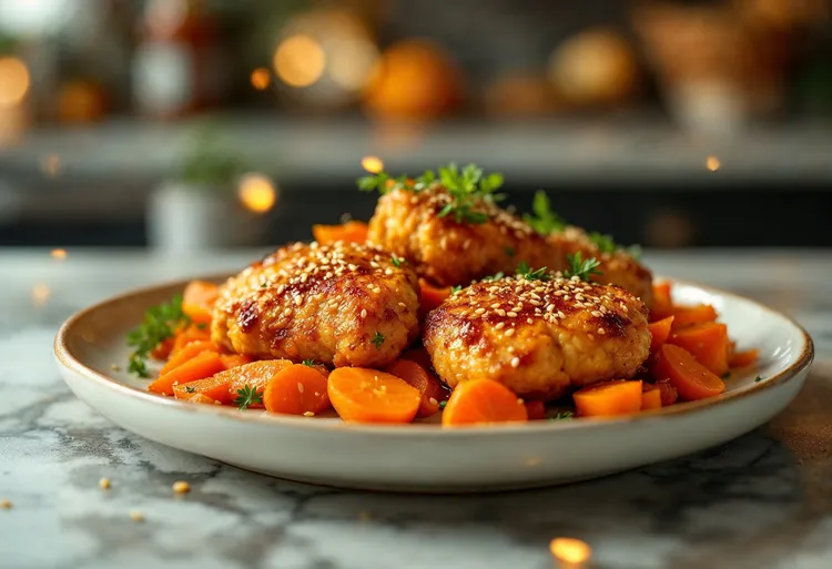 Sticky sesame chicken