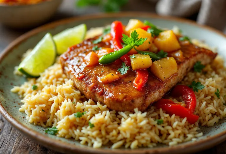 Pork chops with rice
