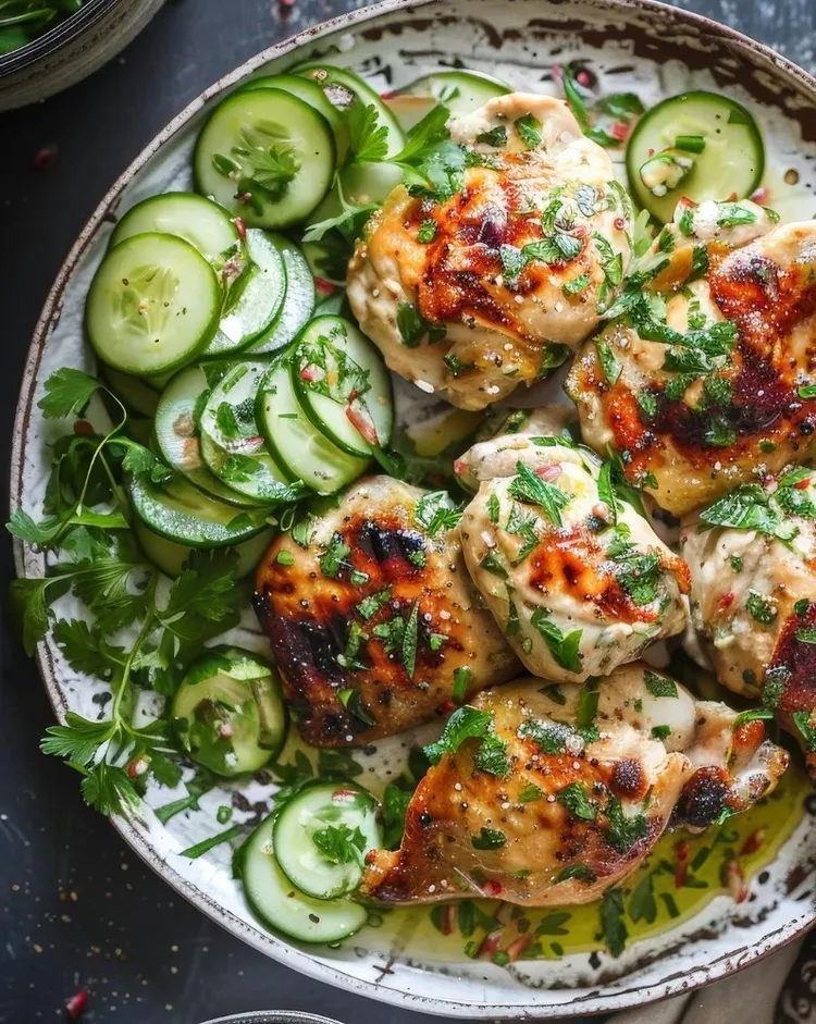 Thai style garlic chicken