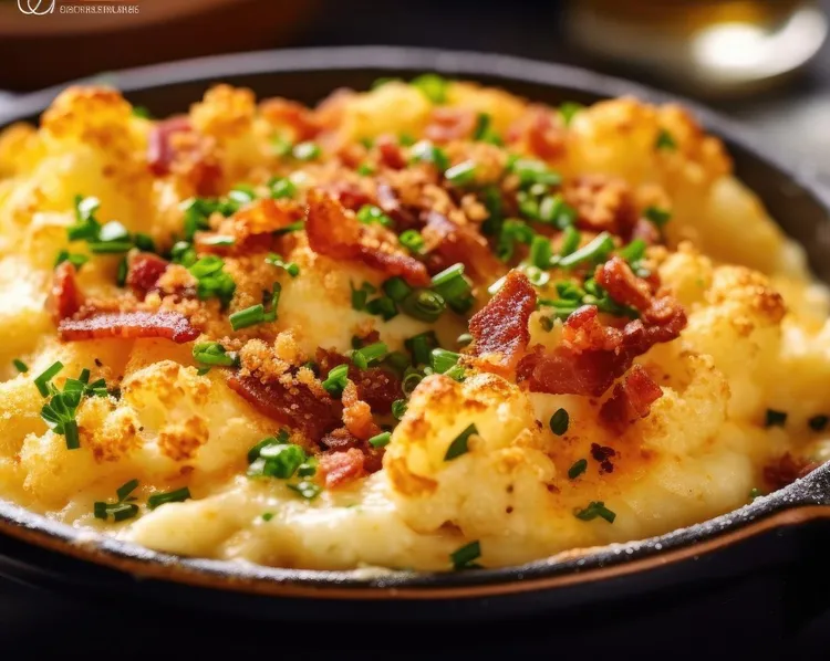 Three-cheese cauliflower bake