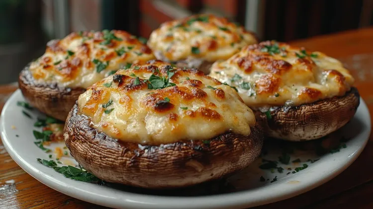 Grilled tomato and mozzarella portabella mushrooms
