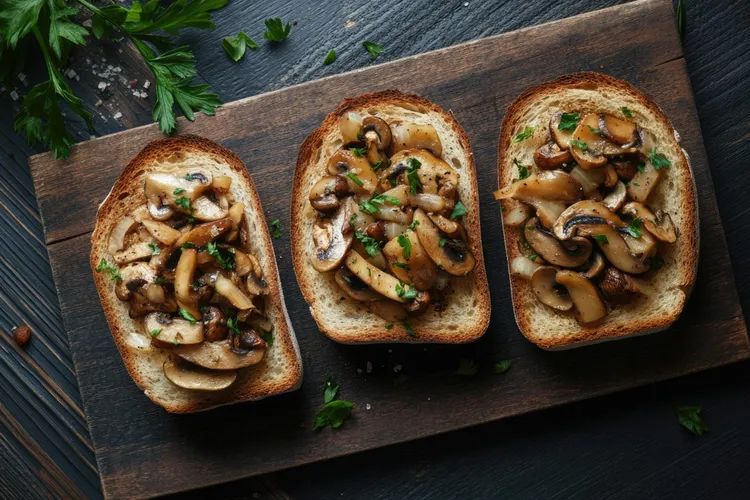 Vegan mushroom-cashew toast