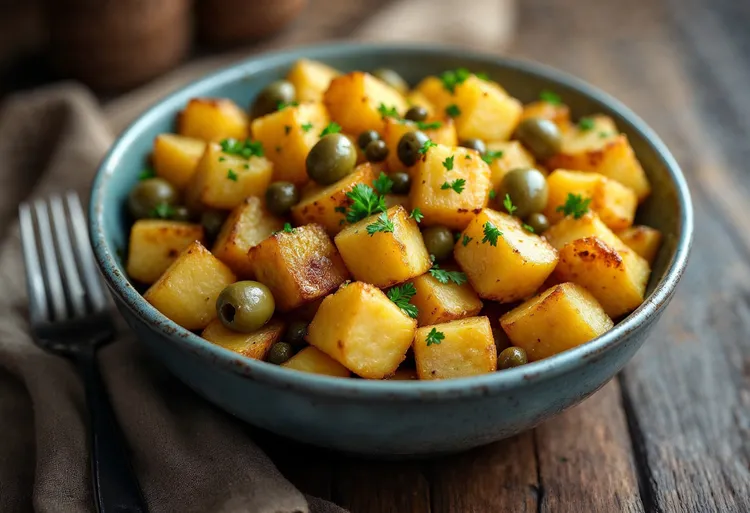 Warm roast potato salad