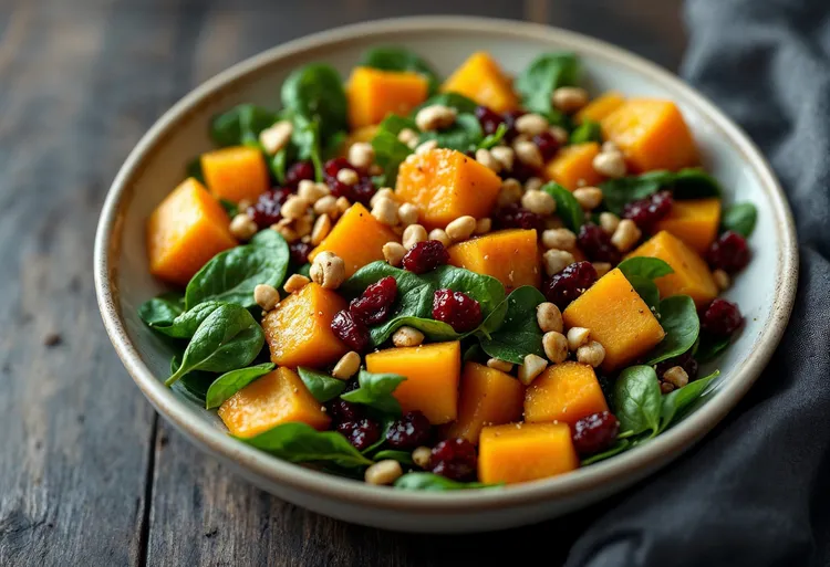 Warm roasted pumpkin and potato salad