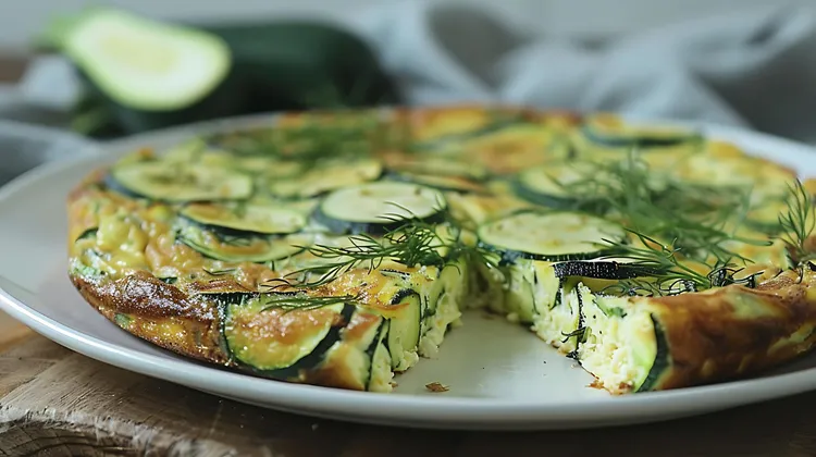 Zucchini, feta & dill frittata