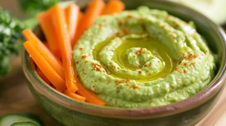 Zucchini hummus with carrots