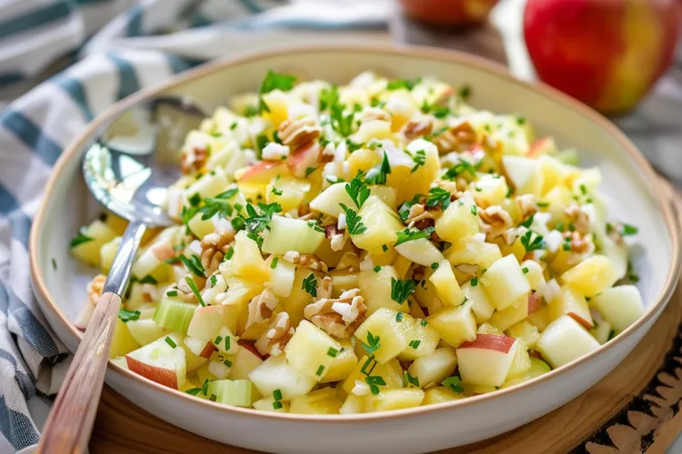 Apple, celery and walnut salad