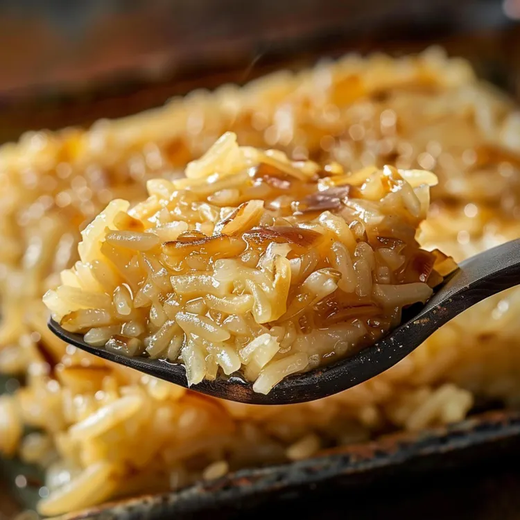 Baked brown rice with salted butter