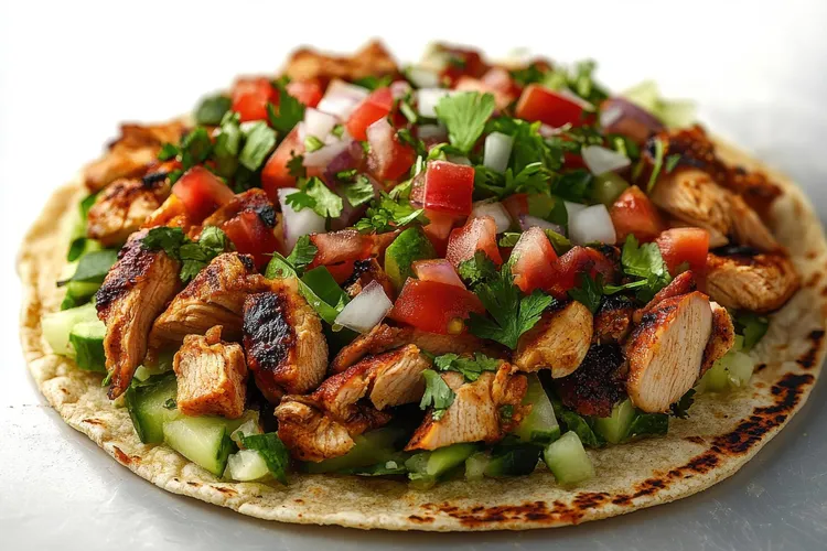 Bbq chicken with cucumber pico de gallo
