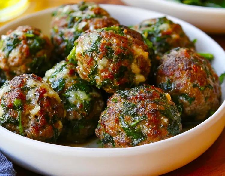 Spinach and beef meatballs