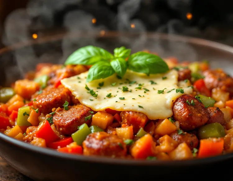 Breakfast sausage with bell peppers