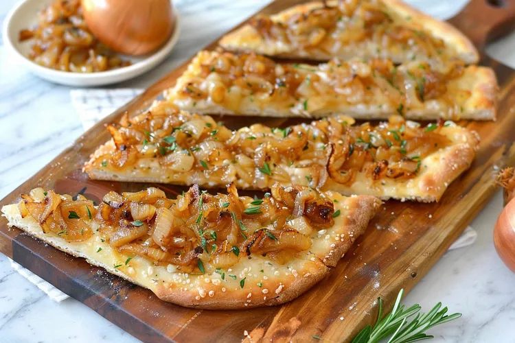 Caramelised onion, walnut and rosemary focaccia