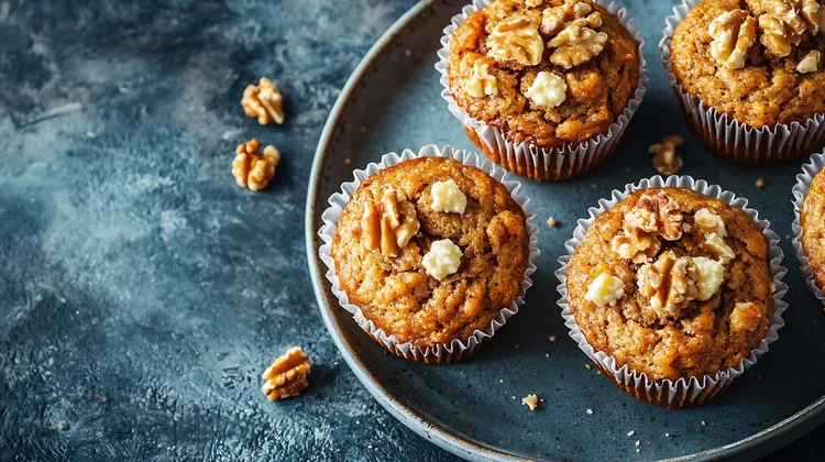 Carrot and walnut muffins