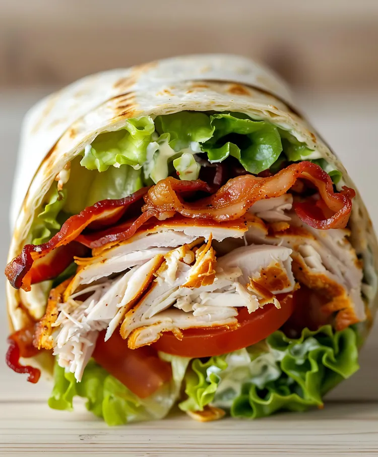 Chicken bacon wrap with veggies