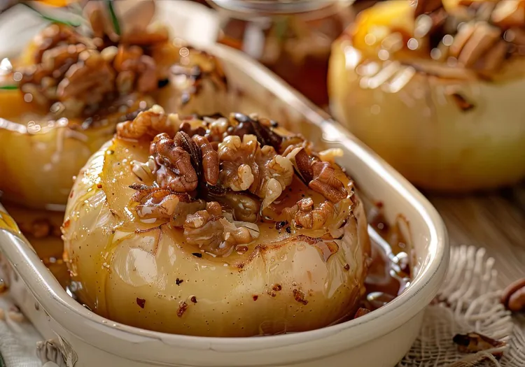 Cinnamon and walnut baked apples
