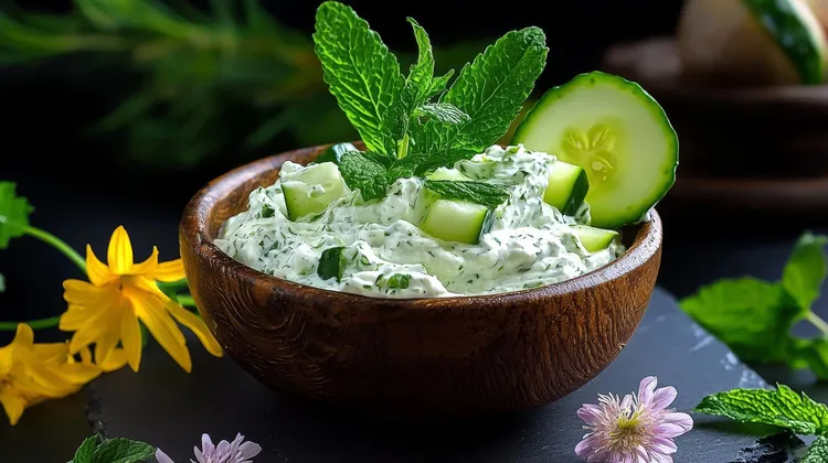 Coriander and mint yoghurt