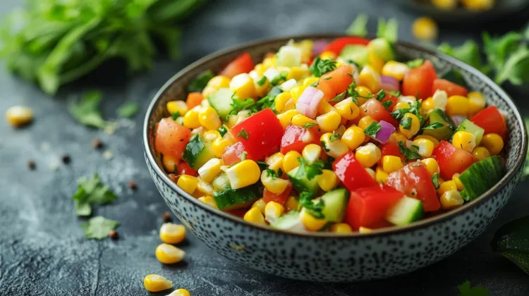 Corn tomato avocado salad