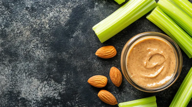 Almond butter celery sticks