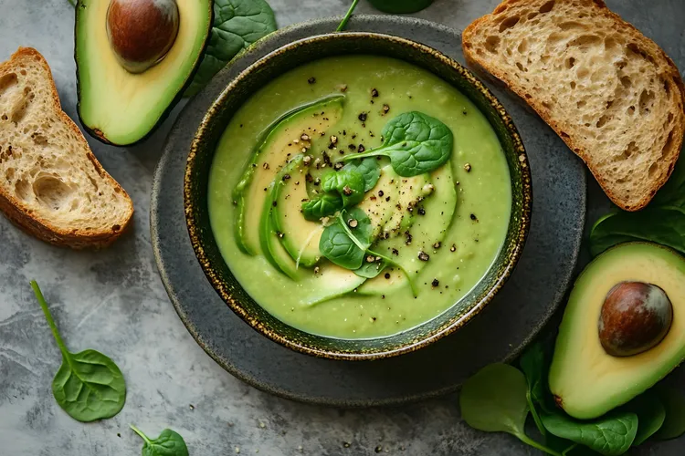 Spinach & avocado soup