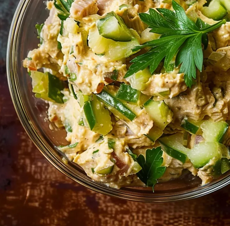 Tuna, egg and cucumber salad