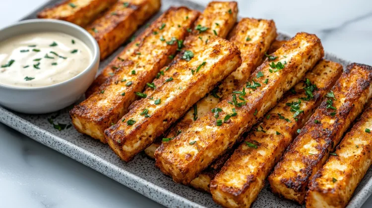 Baked chili tofu fries