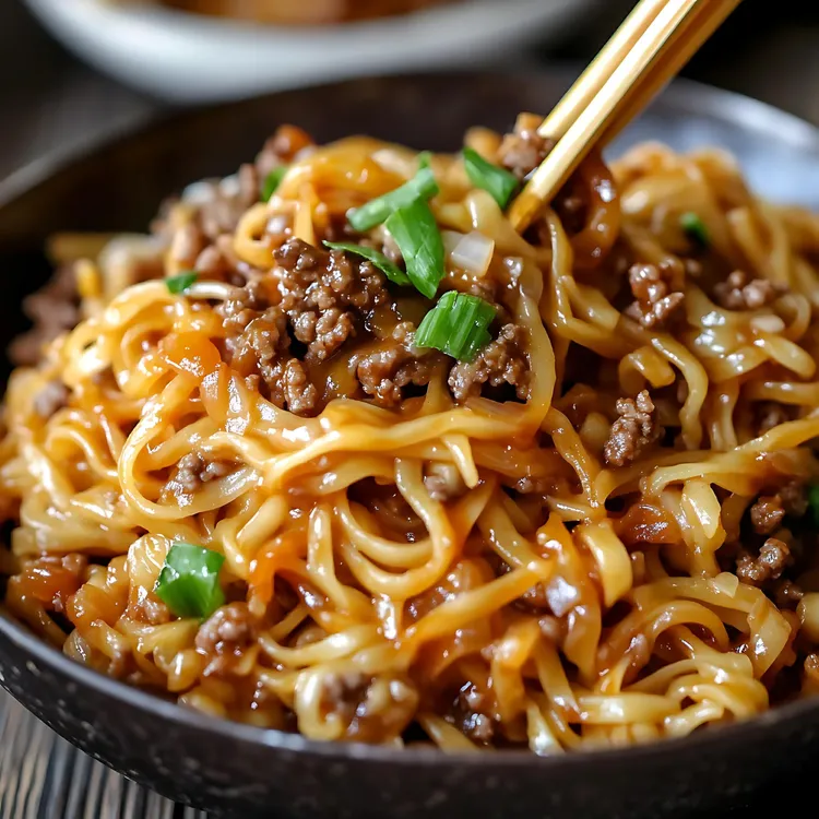 Crispy pork with noodles