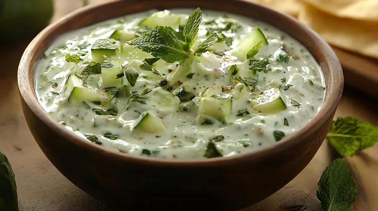 Cucumber and mint raita