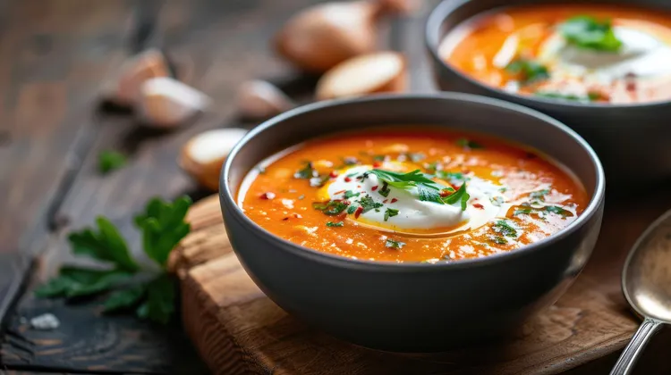 Curried red lentil soup