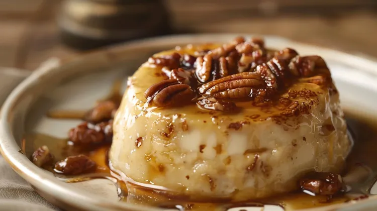 Dairy-free custard with maple pecans
