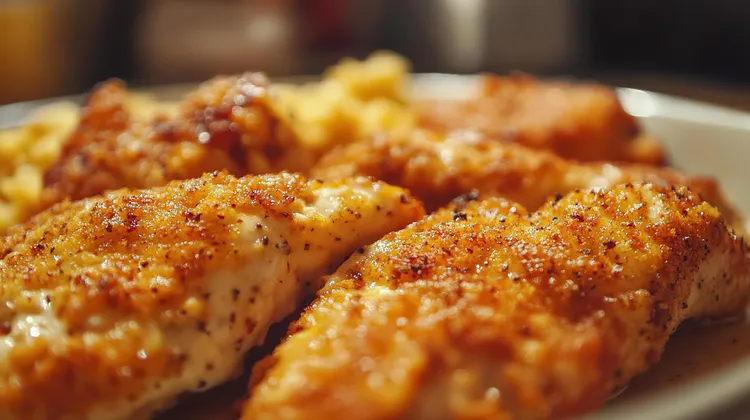 Feta-crusted chicken breasts
