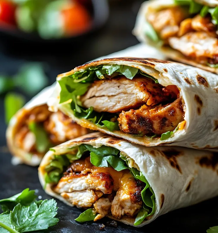 Hawaiian bbq chicken wraps