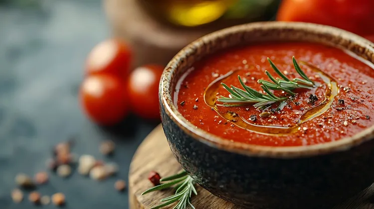 Roasted red pepper and tomato soup