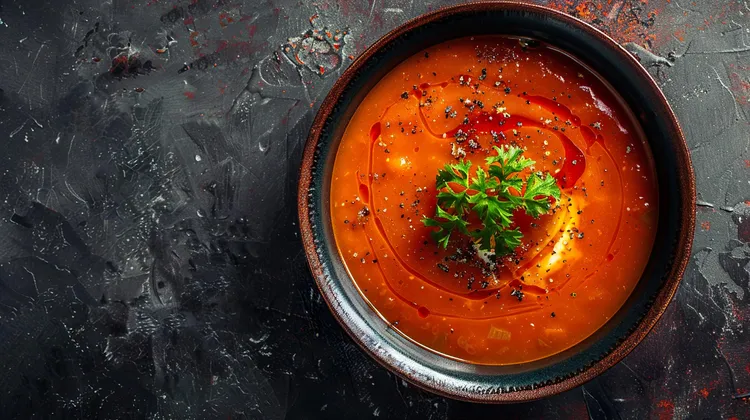 Tomato and egg soup with ginger