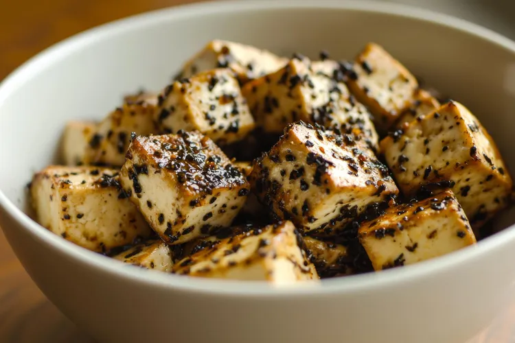 Tofu with lemon, thyme and black pepper
